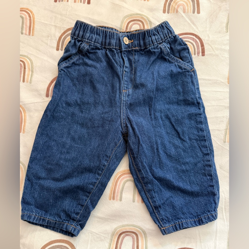 Zara Kids Dark Blue Denim Elastic Waist Jeans